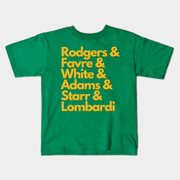 Green Bay Packers Legends T-Shirt Kids T-Shirt by MIHOBS